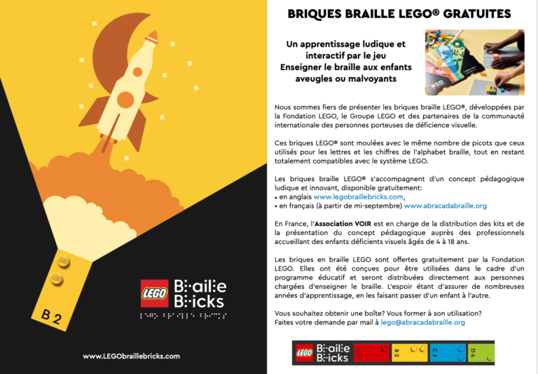 flyer annonce distribution boîtes LEGO Braille